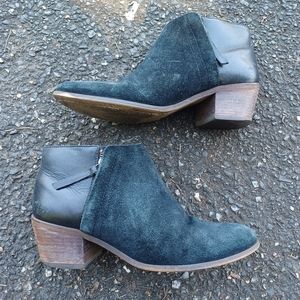 Madewell The Cait ankle bootie suede & leather,Size 8,Black